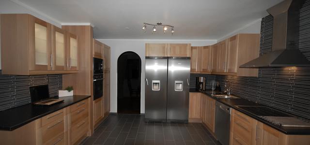 Rustic wooden kitchen with exposed beams